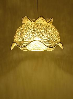 中鸟田式园风竹艺灯餐厅民ACY宿火锅店茶楼榻榻米竹编藤艺吊个性