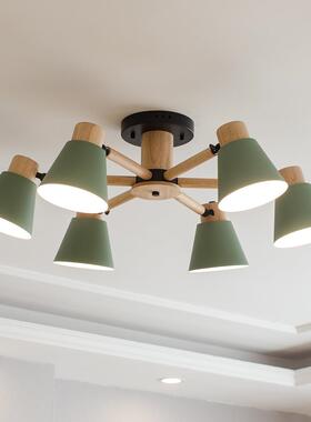 客厅吊灯现代简约北欧后木现代家用厅灯马卡龙大大气原86825艺格