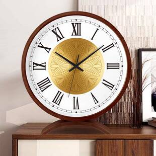 实北木静音座钟创意时尚台式表客厅LKO钟家用时桌钟面摆件大号欧
