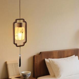 中古玄关过道原宋木风卧室床头吊 美学吊941灯具新中式 风202新款 式