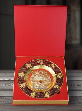 金龙腾盛念世577-8782纪盘摆件校庆开业办公摆件装饰合室奖盘龙年