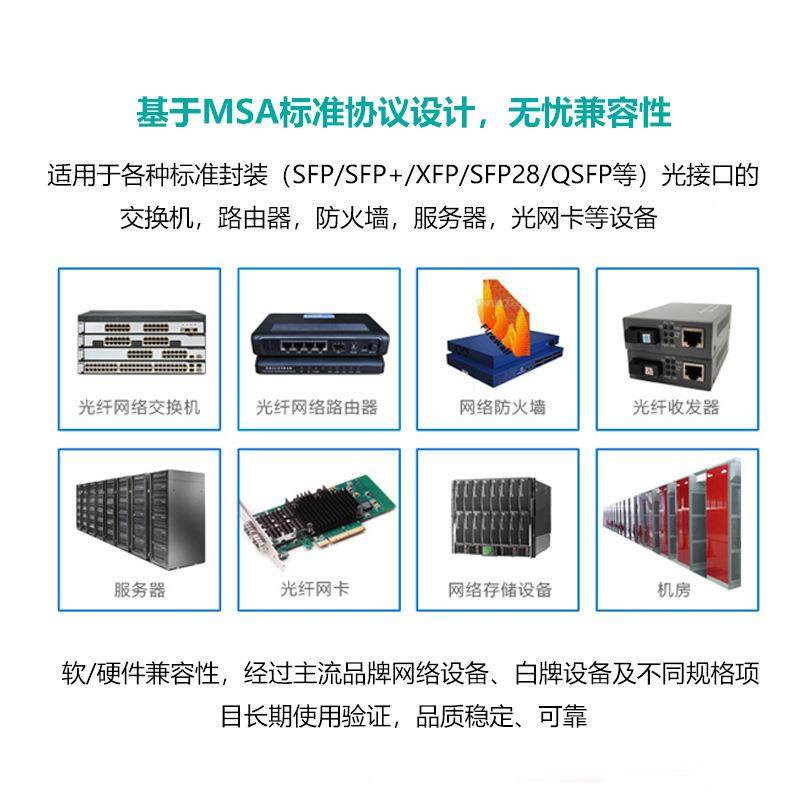 RJ5千自兆电口模块100M光ZIJ电转换适模块RJ45应SFP电4口光纤模块