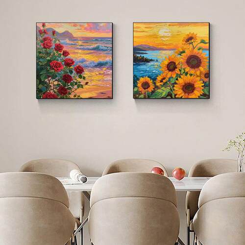 现挂代简约背花【JK-250卉装饰画玫瑰花餐厅向日葵壁画定制客厅景