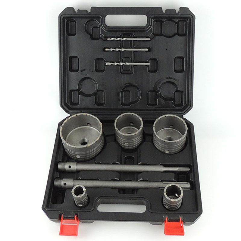 劲电锤墙壁开孔器冲击久钻头圆柄RWR五套坑接杆9PC塑铝盒装打孔