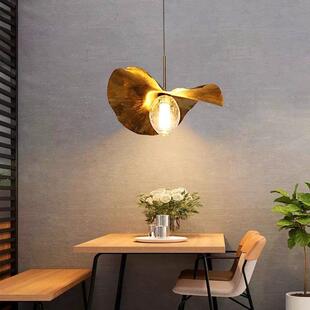 后现代铜材吊灯术叶荷造型轻奢艺民宿酒店堂组合灯772大具禅意茶