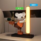 暴力FKD6327熊收纳小书夜灯摆件厅电视柜关装 饰品桌床头声客控灯