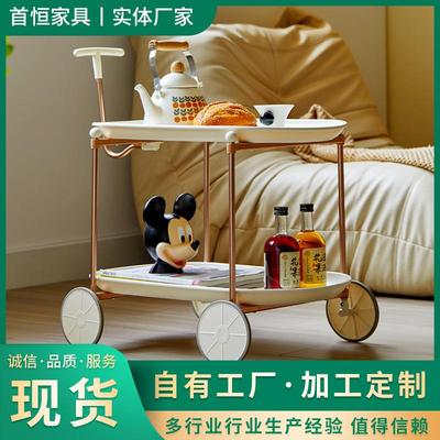 用塑002料茶几创意现简约推车落地可移动物月球家车小推车置架货