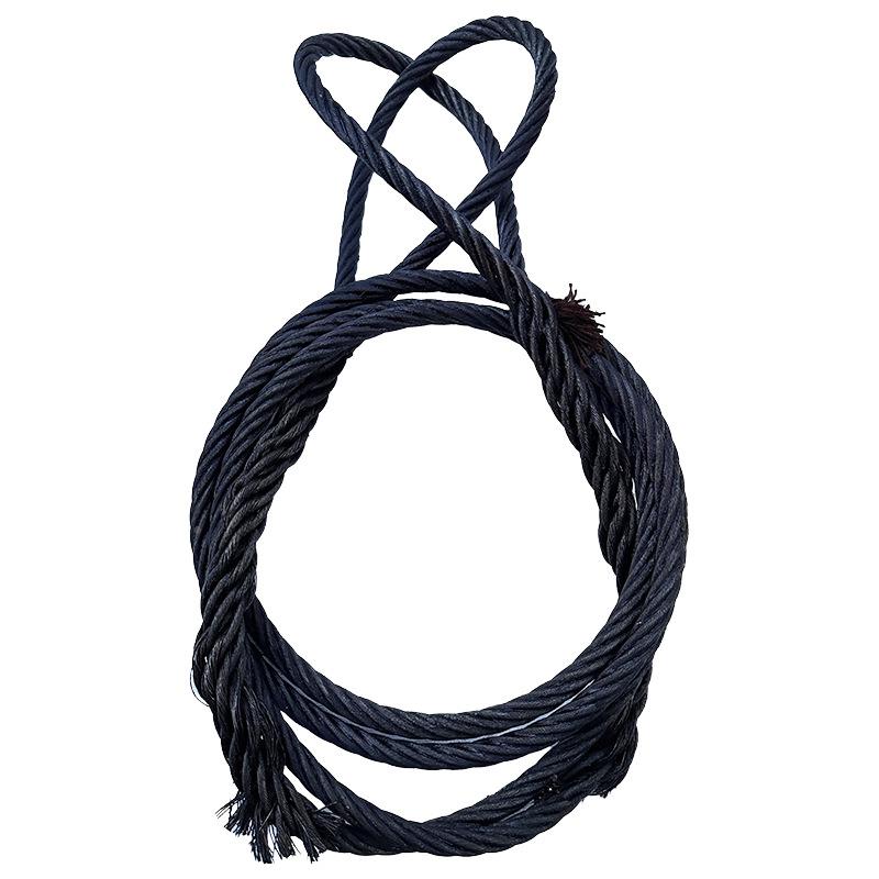 22mm机器插编钢丝绳套吊索塔吊装工具光面涂油吊麻芯钢丝具绳