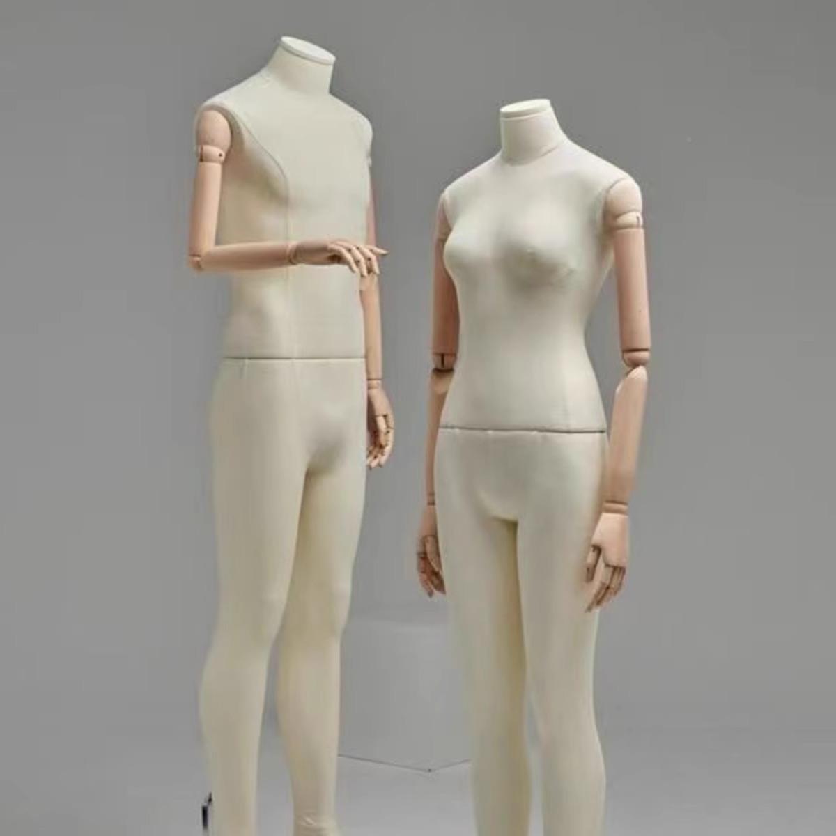 陈扁身仿真展模特道具女全身包布587模特示架列装店橱窗男人台白