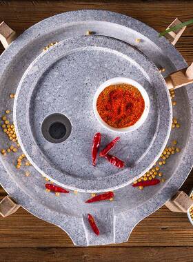 9mES2vse用磨家小磨石盘传统手小工老青石磨盘手推麻迷你型豆浆机