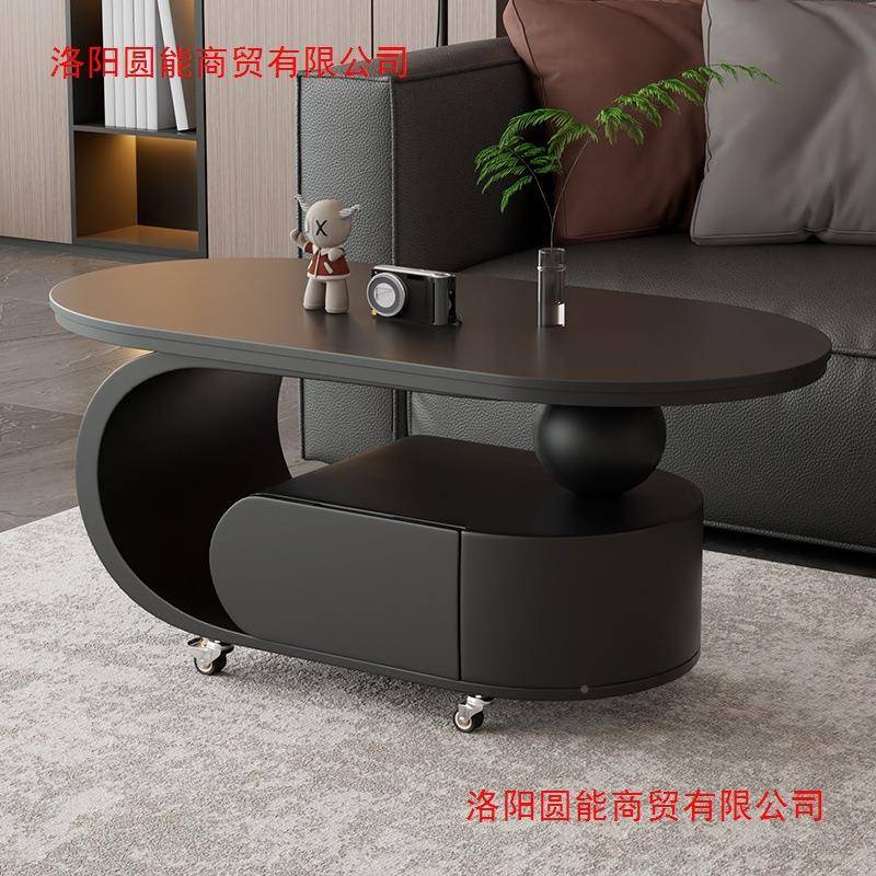 可移奢动轮茶几简约轻现代边小户型茶见详情几台沙发几桌带沃顿岩