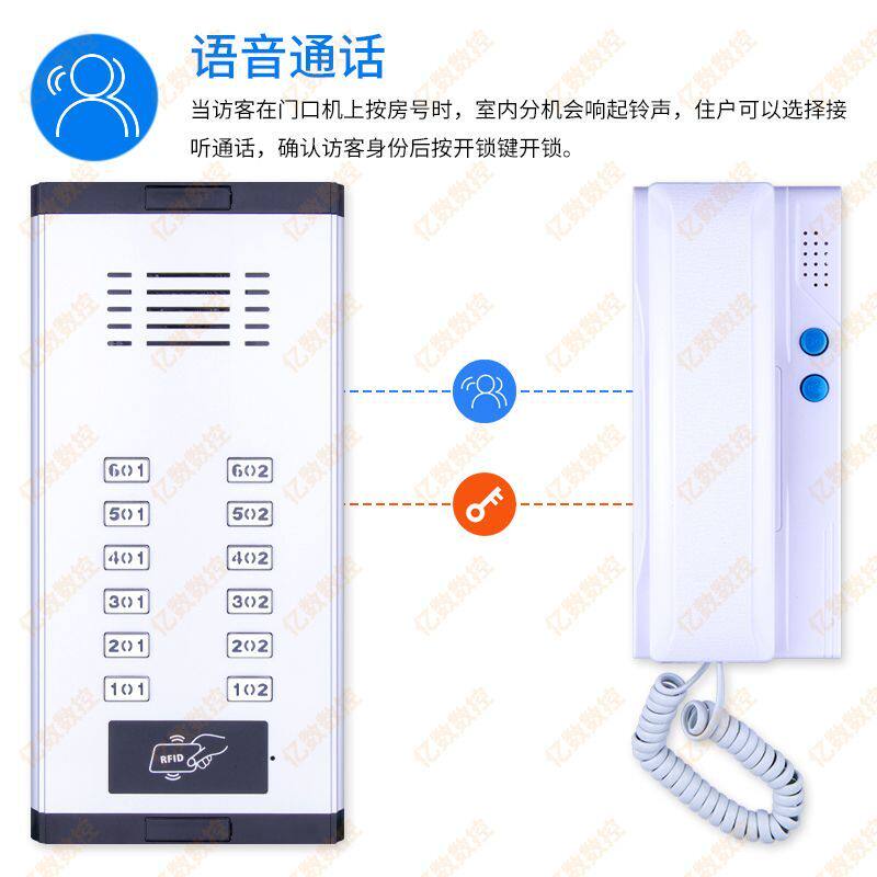 智能楼宇对讲门铃老旧小区单元语音通话刷卡门禁系统室内电话机