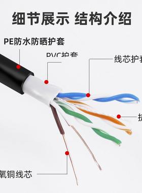 室阻水0超五类网线8芯cat5e监通讯网络BAQ线工程铜芯外双控绞线30
