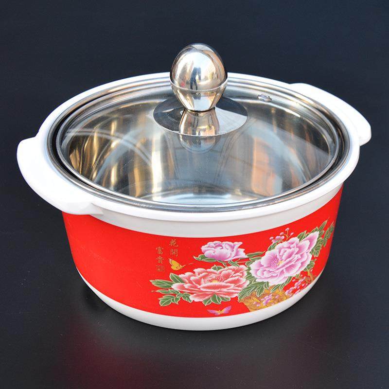 密胺烫护套锅小套护锅商用不锈钢电磁炉用一防人一锅转转涮涮火锅