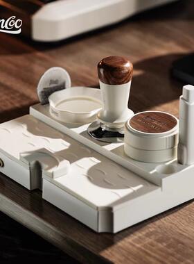 Binco底o胡桃木5布粉器IEY意式咖啡器具座压粉锤收纳压粉器套装1/