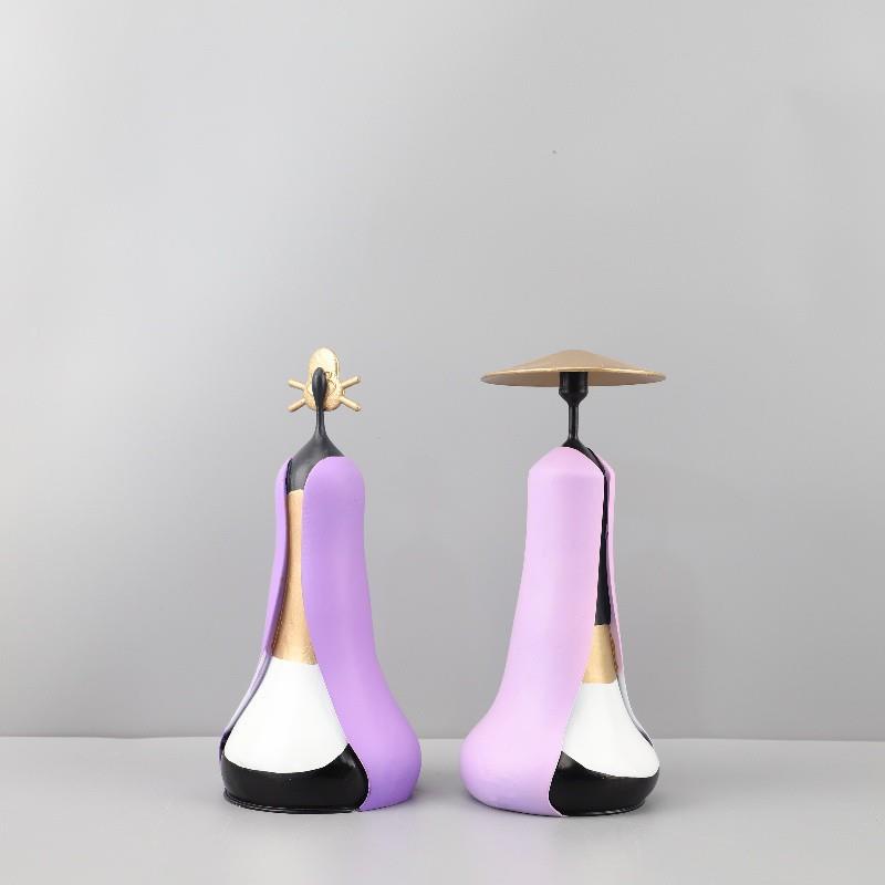 室欧1372式轻奢抽几何金属象人物雕塑摆件客卧玄关厅酒店软装家居