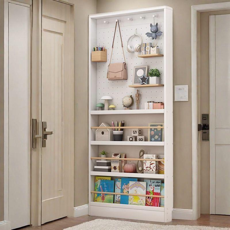实木门厂家直供后置物洞架超薄儿童极洞绘书地房本架窄书架多层落