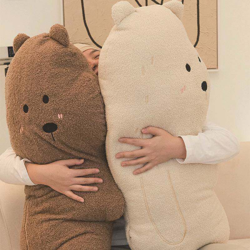 厂家销泰迪绒直大熊抱枕枕创意沙发床头靠CYBZ02垫毛绣绒花含芯异