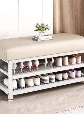 换鞋凳家VRE用门门口铁艺软坐垫鞋可坐架穿包鞋凳进凳入户门鞋柜