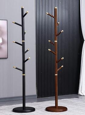 高档衣帽架客销厅卧69204室创意落地木直架质衣帽轻奢实木挂衣厂