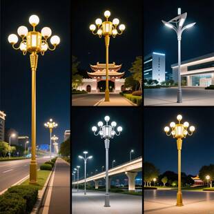 玉兰高灯杆照明路灯6米7米9火8米1广0米34686九头华灯户外景观灯