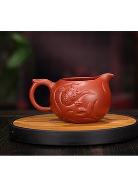 宜化红兴紫砂鱼龙道杯手绘制MH90作原矿大袍功夫茶具配件公分茶器