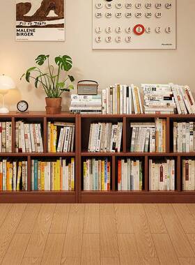 架落地物架用书柜多层收纳柜子IVF家分层置架书客厅简易格子柜置