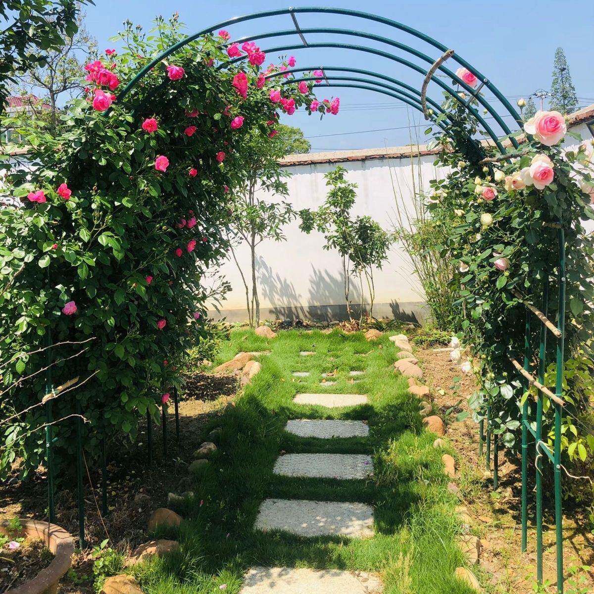 铁艺拱门花月爬藤架户外装饰ORM棚架架拱葡季萄架子花园爬花架子