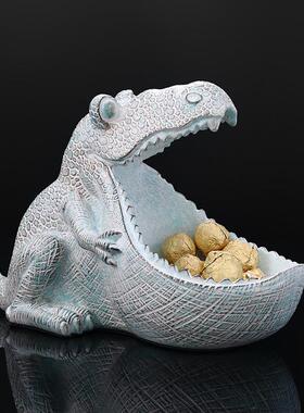 恐龙个意XML性摆设件创摆糖果盘鞋柜钥匙收品纳盒家居装饰品