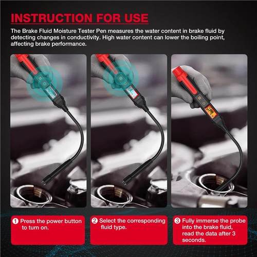 HOABTESTHT66L刹车油水检测分笔汽车HT663L刹摩托3车制动液水分