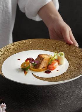 流星雨月面平盘陶瓷具盘子菜盘家用高级CUW感轻奢餐牙意盘西餐牛