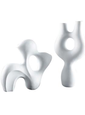 北BJ00047欧黑白色几摆何树脂花瓶件客厅插居花器视电柜样板房家