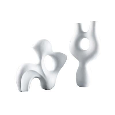 北BJ00047欧黑白色几摆何树脂花瓶件客厅插居花器视电柜样板房家