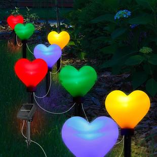 新款一拖8阳太能爱心坪地插灯外七夕浪草漫景户KOMILT-A观心形氛