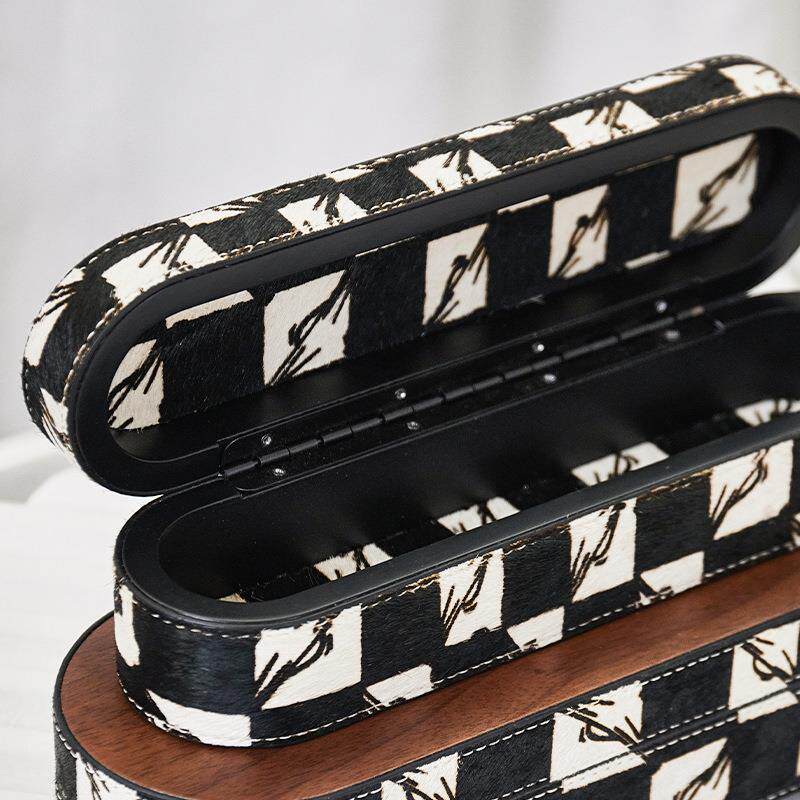 梵茜创轻木质皮革装意饰盒纳盒PDB0033L卧室样板间衣帽间家收居饰