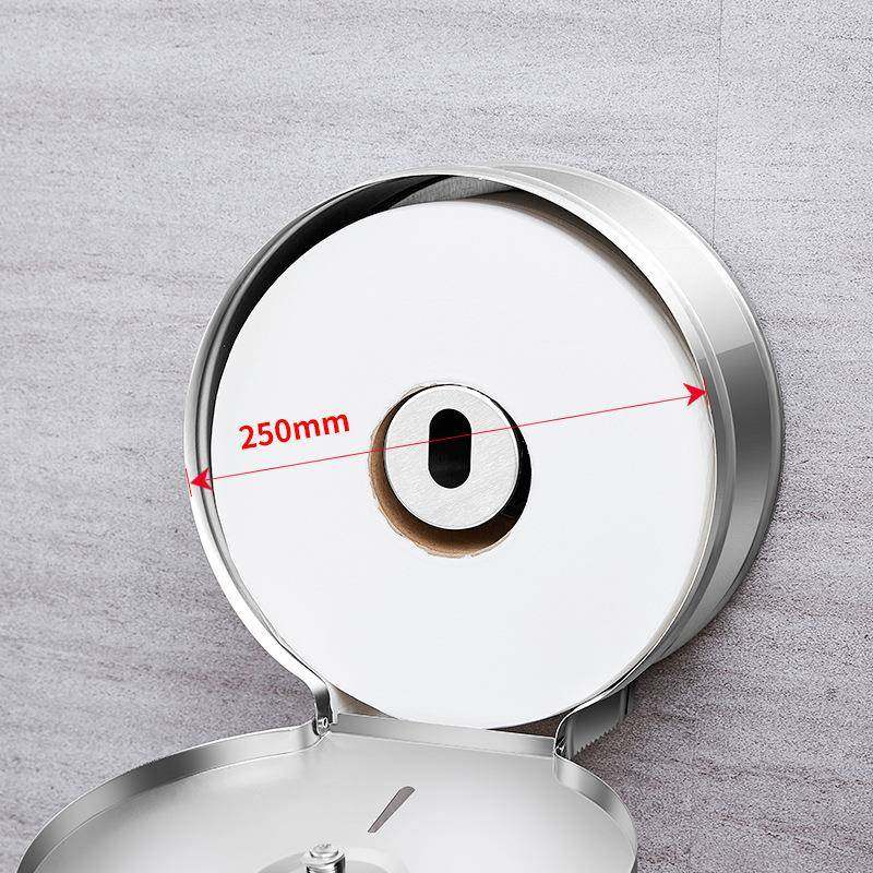 约不锈钢大卷圆形巾纸盒现简酒451店卫生间浴室代打孔纸盒卫生