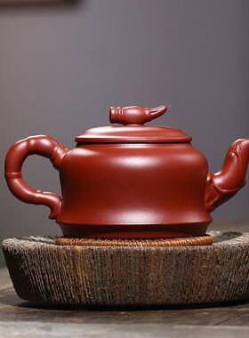紫砂壶家直销莲年有余功夫茶壶茶描金原厂红矿大TNM袍壶具大号壶