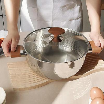 136不钢雪平锅家用无涂层小锅婴儿辅食锅不316粘锅一奶人食泡面锈