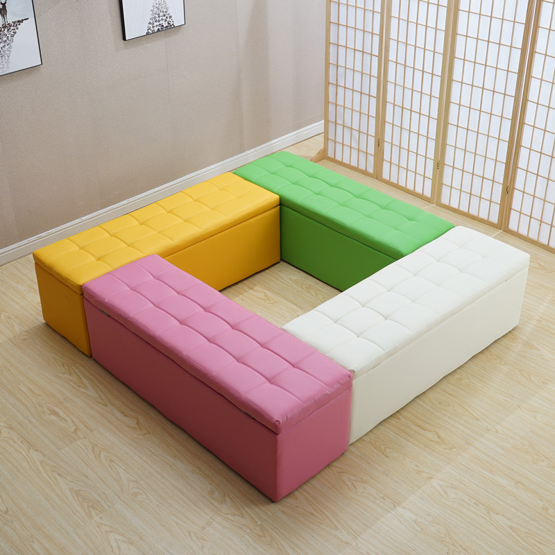 服装店沙发凳h长凳储物试衣间凳子休息凳鞋店换鞋凳长条脚凳皮墩