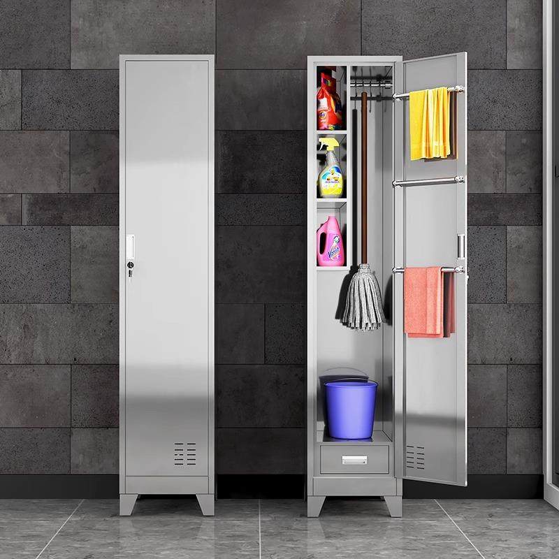 不锈收钢清洁柜学教室SC-852保洁酒店卫生柜阳台校双门拖柜把柜杂