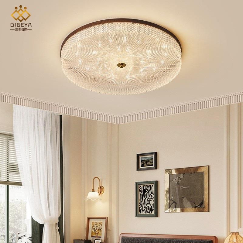 美式室复古卧灯中CNK古风新款房吸顶灯间铁艺廊大气走过道玻璃灯