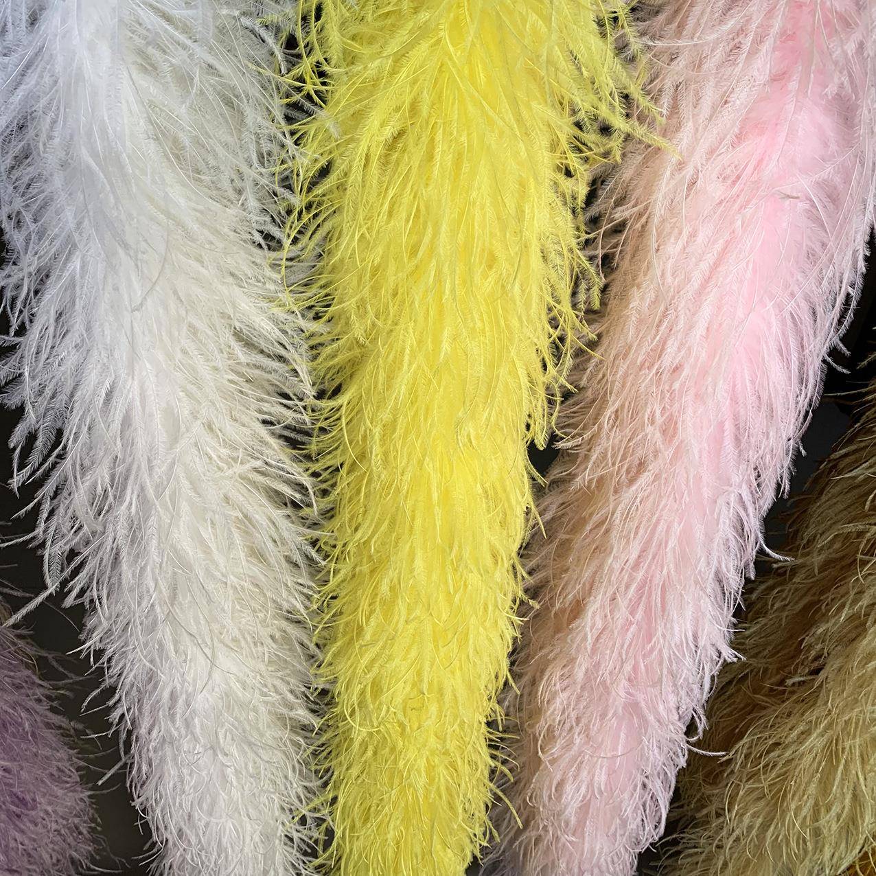 鸵鸟毛条羽毛条辅现5层加装厚加粗礼服演出服diy服料毛条MFU羽货
