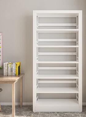 豫条白色图书架馆钢制双正单面书家FSM用儿童书柜书架层板挡书固