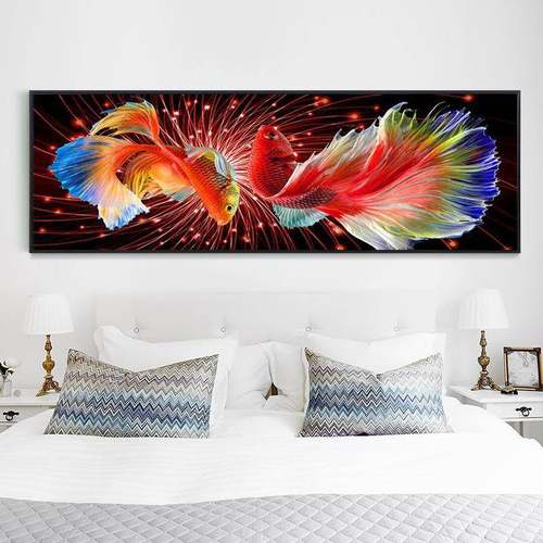 魔方字钻钻石画满版钻钻石绣客厅贴钻十绣横Y30532红火锦招财鲤鱼