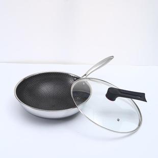 厂家货源不钢炒家锅用双面蜂窝不锈粘XN001锅炒菜轻油无烟锅炒可