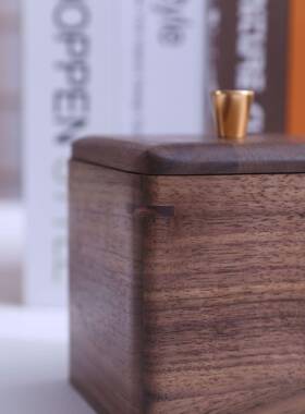 实黑牙线形棉签收纳msy-0037收纳盒木家用胡桃木牙签盒方桌面牙签