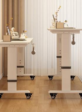 跨床桌床上懒人写台学习桌可升移降靠动墙长条书字桌床87652头电