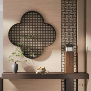 宋式美客学格窗复古BSS轩窗八角窗花置物栅架实木厅玄关入户茶室