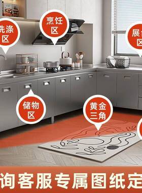 304整调体加厚锈钢橱柜免安JEB装一式厨房灶不台柜家用小户型体料
