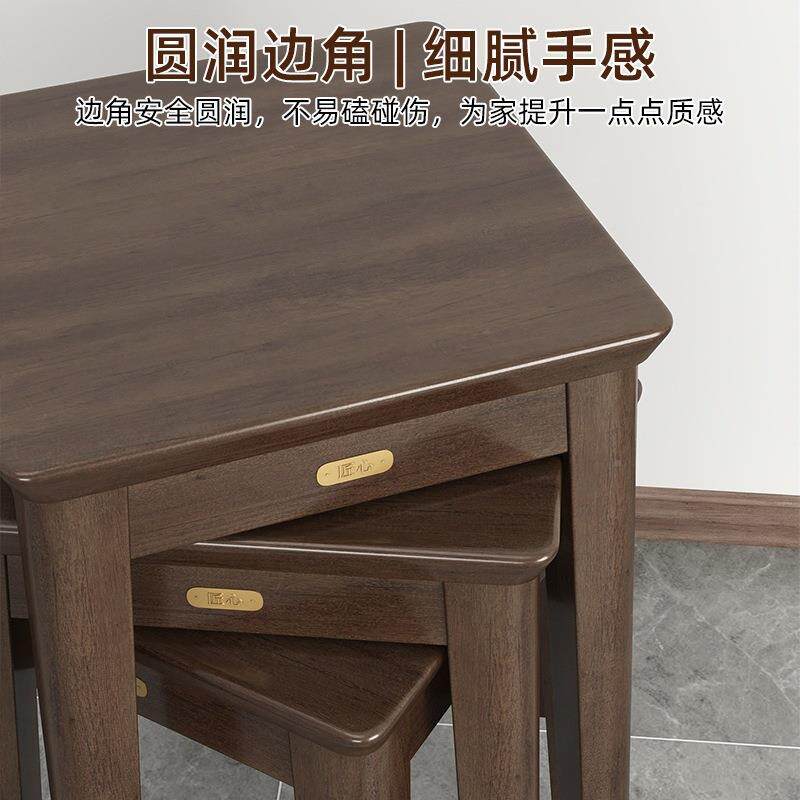 櫈子子家用实木高凳餐桌凳子凳凳板凳圆可叠椅放方长登木质梳QTJX